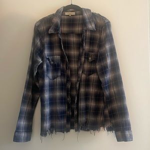 Buckle Blue/Gray Distressed Flannel